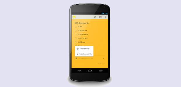 Google Keep gets time, location based reminders