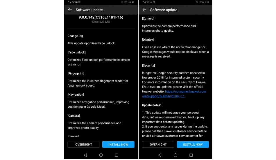 Huawei Mate 20 Pro update