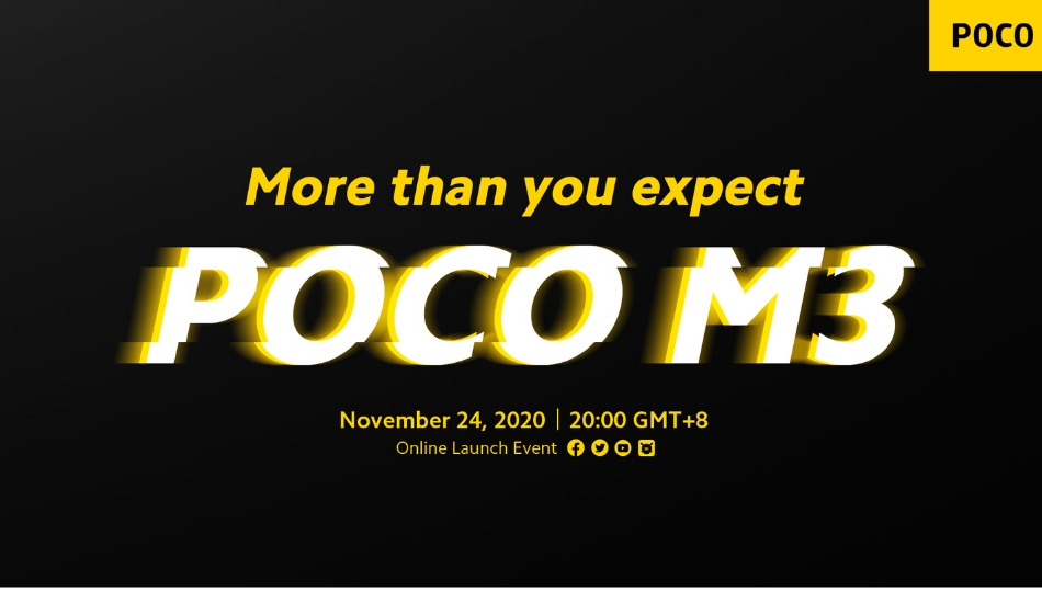 Poco M3 launch confirmed for November 24th