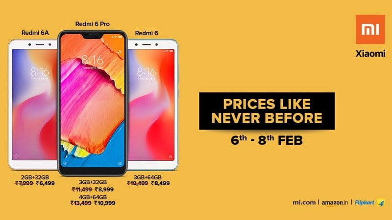 Xiaomi Redmi 6, Redmi 6 Pro, Redmi 6A price slashed for a limited period