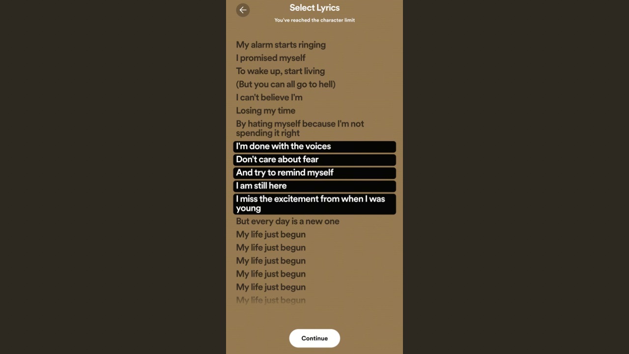 How to share lyrics cards from Spotify on Instagram?