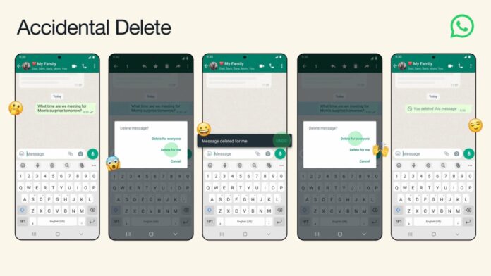 WhatsApp undo delete message