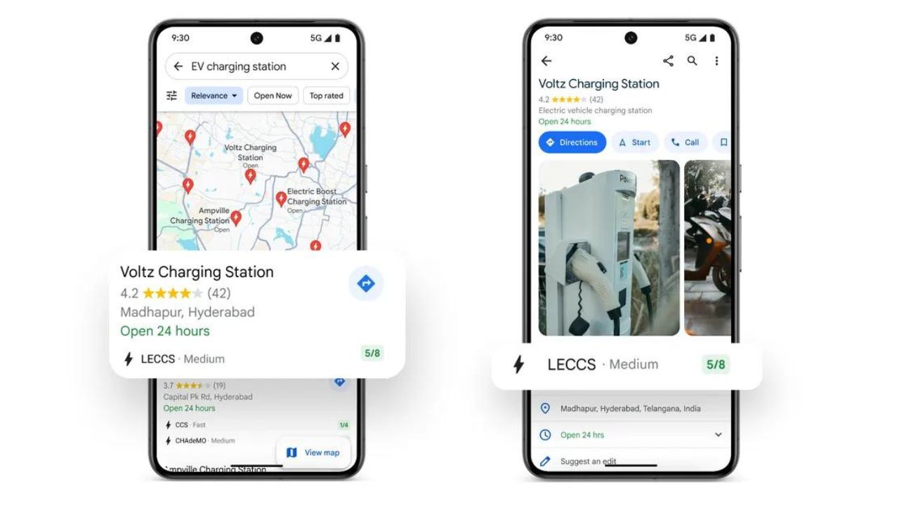 Google maps india EV charging stations