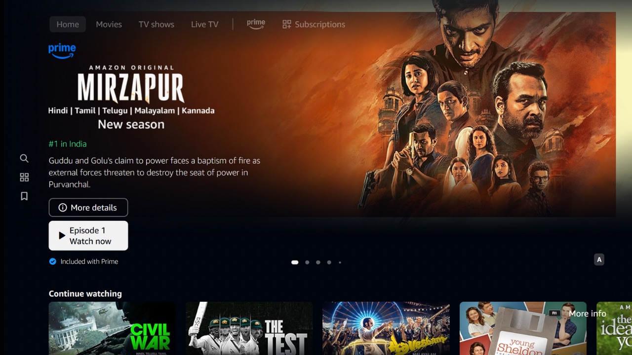 Prime video new homepage