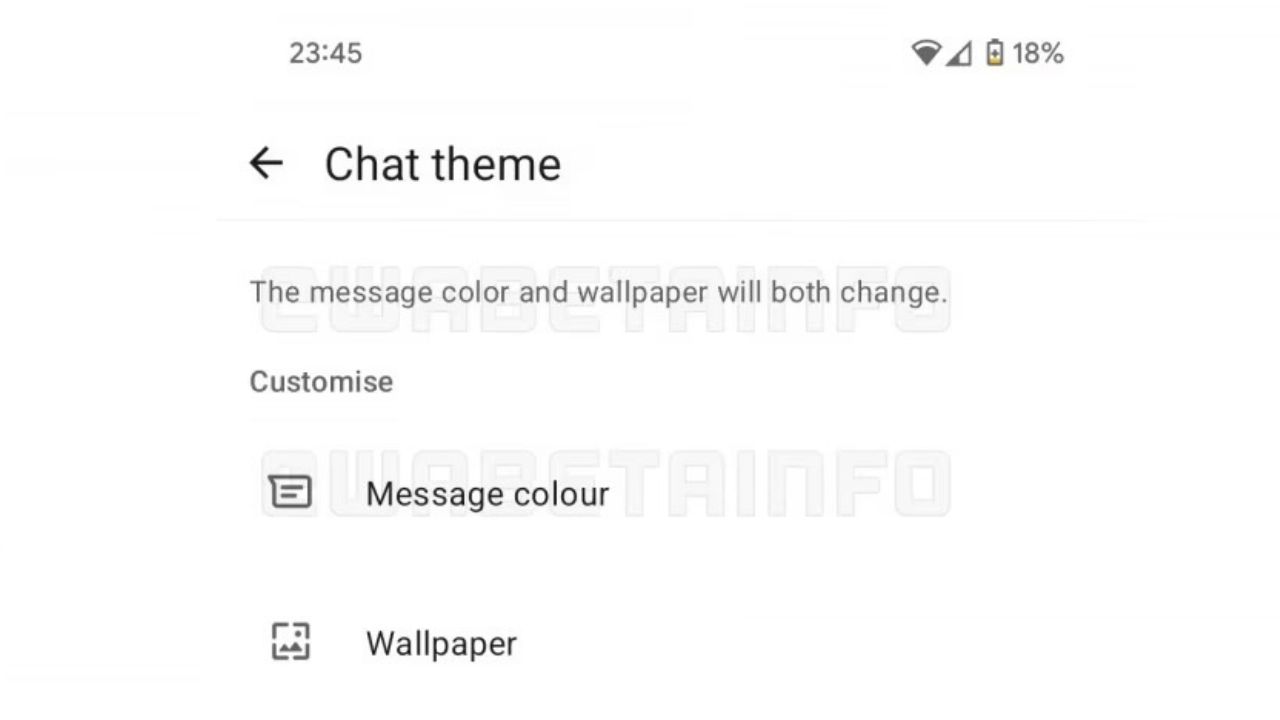 WhatsApp Android chat themes