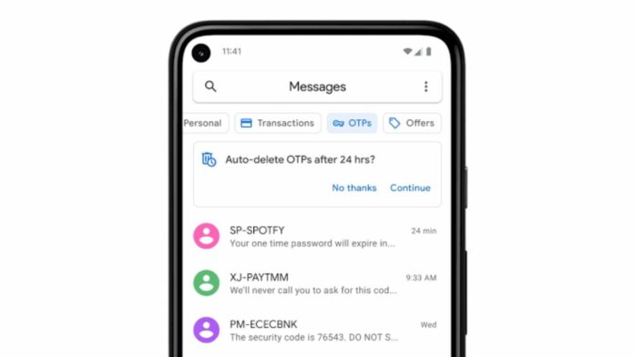 Google messages auto-delete otp messages after 24 hours