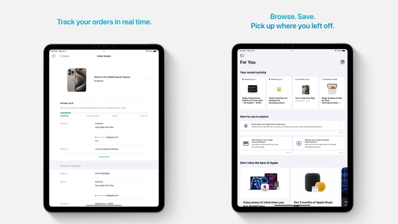 Apple store app screenshots