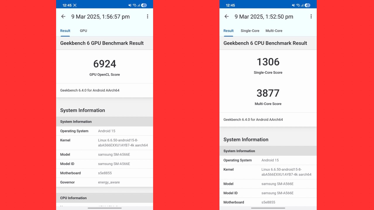 Galaxy A56 5G benchmark scores