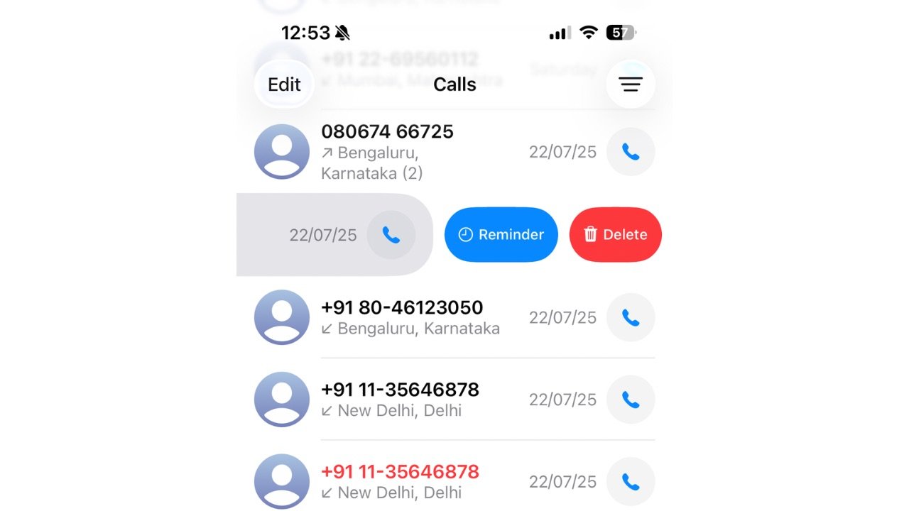 Call reminders in iOS 26 step 2
