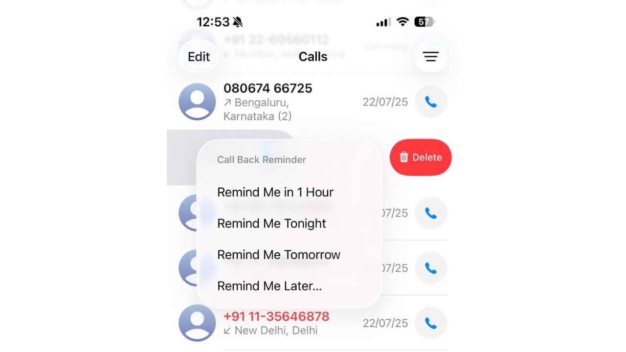 Call reminders in iOS 26 step 3
