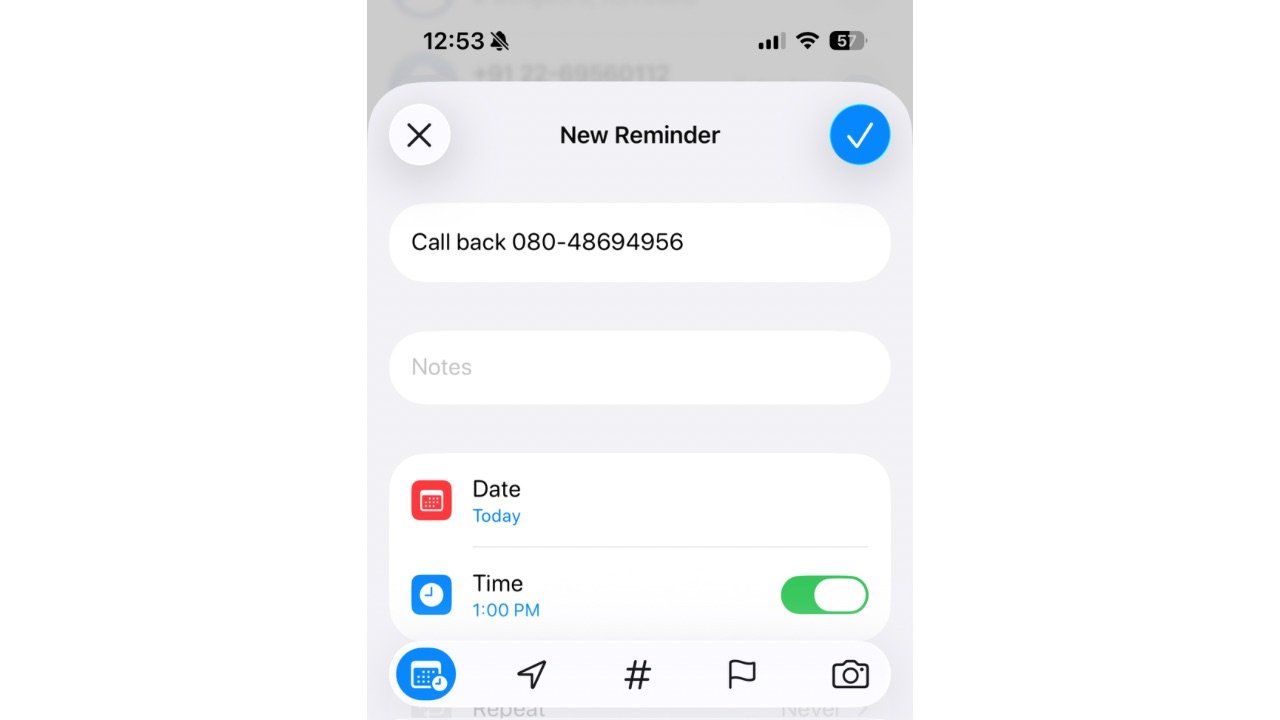 Call reminders in iOS 26 step 4