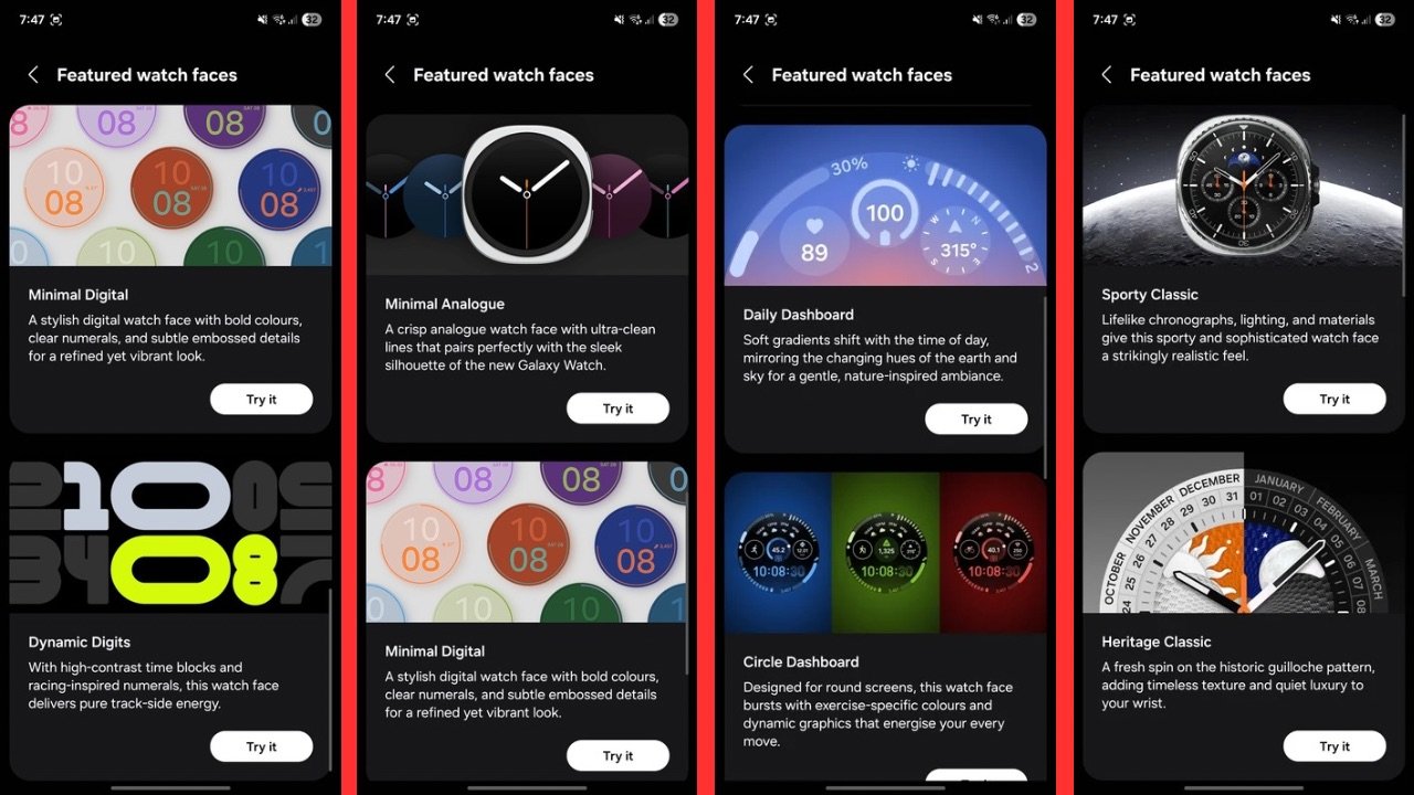 Samsung Galaxy Watch 8 new watch faces